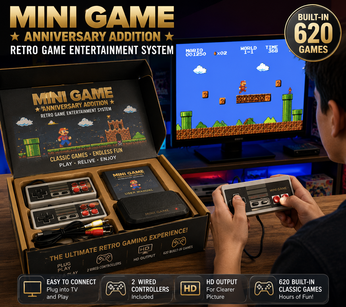 Mini Game Box - 620 Game Atari Style Game Box